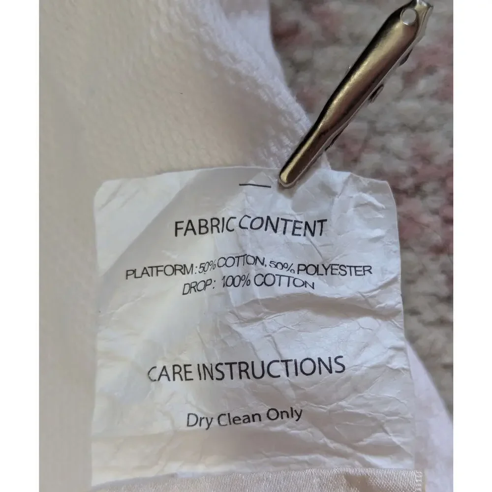 SOUTHERN LIVING! LUXE CREAM COTTON PEBBLY TEXTURED COTTON BEDSKIRT, SZ KG